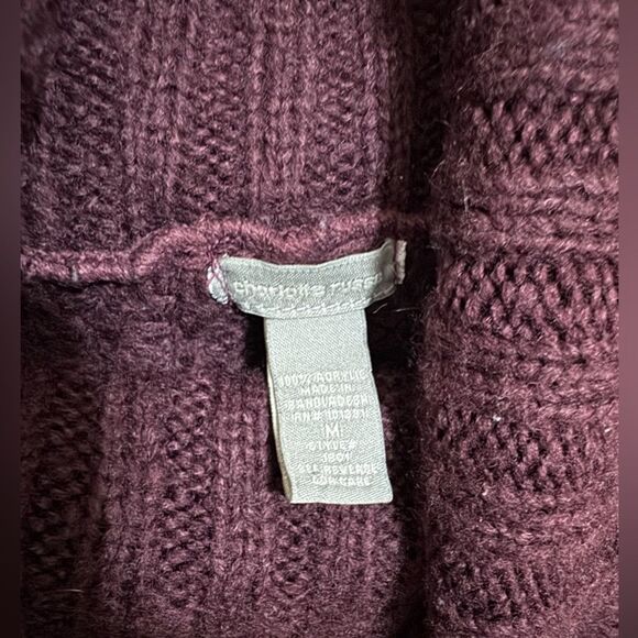 Charlotte Russe Burgundy Cable Knit Turtleneck Sweater – Size M - Picture 5 of 5